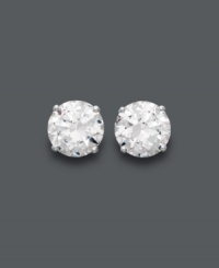 Every girl needs a little glamour. Arabella's polished stud earrings sparkle with the addition of round-cut Swarovski zirconias (3-1/2 ct. t.w.) set in 14k white gold. Approximate diameter: 6-1/2 mm. Every girl needs a little glamour. Arabella's polished stud earrings sparkle with the addition of round-cut Swarovski zirconias (3-1/2 ct. t.w.) set in 14k white gold. Approximate diameter: 6-1/2 mm.