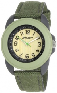 Sprout Unisex ST1003DGBKDG Eco-Friendly Corn Resin and Green Organic Cotton Strap Watch Sprout Unisex ST1003DGBKDG Eco-Friendly Corn Resin and Green Organic Cotton Strap Watch