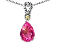 Original Star K(tm) Pear Shape 11x8mm Created Pink Sapphire Pendant in 925 Sterling Silver Original Star K(tm) Pear Shape 11x8mm Created Pink Sapphire Pendant in 925 Sterling Silver