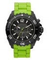 A bold sport watch from Michael Kors with bright greens and edgy black tones.