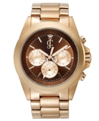 Indulge in the rich details and soothing tones on the chocolate dial featured on this Stella collection watch by Juicy Couture. Indulge in the rich details and soothing tones on the chocolate dial featured on this Stella collection watch by Juicy Couture.