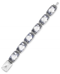 Discover bliss with Swarovski's Nirvana bracelet. Crafted from rhodium-plated stainless steel, the crystal diamond touch light inspires tranquility. Approximate length: 8 inches. Discover bliss with Swarovski's Nirvana bracelet. Crafted from rhodium-plated stainless steel, the crystal diamond touch light inspires tranquility. Approximate length: 8 inches.