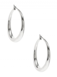 GUESS Silver-Tone Tubular Hoop Earrings, SILVER GUESS Silver-Tone Tubular Hoop Earrings, SILVER
