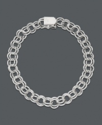 The perfect place to put your favorite charms. Rembrandt bracelet features a doubled link design in sterling silver. Approximate length: 7-1/2 inches. The perfect place to put your favorite charms. Rembrandt bracelet features a doubled link design in sterling silver. Approximate length: 7-1/2 inches.
