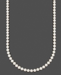 Polish your overall presentation with a simple strand of pearls. Necklace by Belle de Mer features AAA Akoya cultured pearls (8-8-1/2 mm) set in 14k gold. Approximate length: 22 inches. Polish your overall presentation with a simple strand of pearls. Necklace by Belle de Mer features AAA Akoya cultured pearls (8-8-1/2 mm) set in 14k gold. Approximate length: 22 inches.