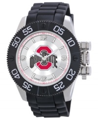 Go Bucks! Root for your team 24/7 with this sporty watch from Game Time. Features an Ohio State University logo at the dial. Go Bucks! Root for your team 24/7 with this sporty watch from Game Time. Features an Ohio State University logo at the dial.