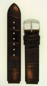 JP Leatherworks Alligator Grain Leather Watchband Fits Philip Stein Large Size 2, 20mm Dark Chocolate Brown With Spring Bars JP Leatherworks Alligator Grain Leather Watchband Fits Philip Stein Large Size 2, 20mm Dark Chocolate Brown With Spring Bars