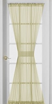 72-Inch Sheer Voile French Door Panel Curtain, Beige 72-Inch Sheer Voile French Door Panel Curtain, Beige