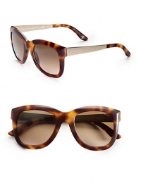 Over-sized, acetate frames with sleek, metal logo temples. Available in vintage havana with crystal chocolate gradient lens or black with crystal grey lens. Metal logo temples100% UV protectionMade in Italy Over-sized, acetate frames with sleek, metal logo temples. Available in vintage havana with crystal chocolate gradient lens or black with crystal grey lens. Metal logo temples100% UV protectionMade in Italy