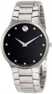 Movado Men's 0606490 Serio Stainless Steel Black Diamond Marker Museum Dial Watch Movado Men's 0606490 Serio Stainless Steel Black Diamond Marker Museum Dial Watch