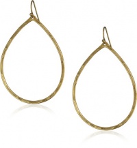 Lucky Brand Gold-Tone Hammered Tear Drop Hoop Earrings