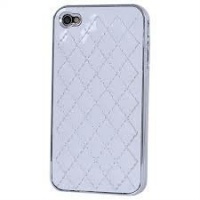 Luxury Designer White Chrome Frame Hard Cover Case for Apple Iphone 4 4s Luxury Designer White Chrome Frame Hard Cover Case for Apple Iphone 4 4s