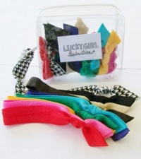 Lucky Girl Hair Ties, Set of 10 Hair Ties, The Essentials Mix & Clear Mini Wallet Lucky Girl Hair Ties, Set of 10 Hair Ties, The Essentials Mix & Clear Mini Wallet