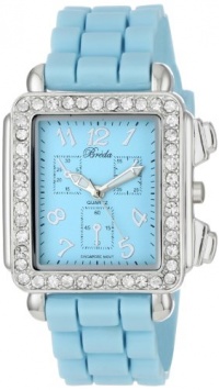 Breda Women's 2298-aqua Quinn Rhinestone Encrusted Rectangle Bezel Silicone Watch Breda Women's 2298-aqua Quinn Rhinestone Encrusted Rectangle Bezel Silicone Watch