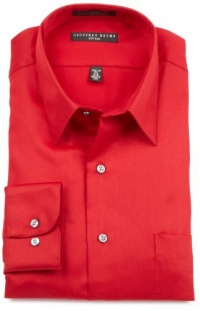 Geoffrey Beene Men's Fitted Sateen Dress Shirt, Cranberry, 17.5 32-33 Geoffrey Beene Men's Fitted Sateen Dress Shirt, Cranberry, 17.5 32-33