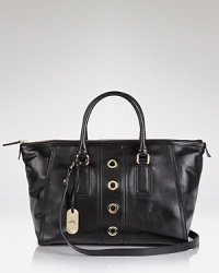 Dappled with gleaming hardware, Milly's perfectly proportioned leather satchel is a poised take on day-right style. Dappled with gleaming hardware, Milly's perfectly proportioned leather satchel is a poised take on day-right style.