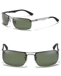 A stripped-down style that's 100 percent Ray-Ban. We love the techy look of these frames. A stripped-down style that's 100 percent Ray-Ban. We love the techy look of these frames.