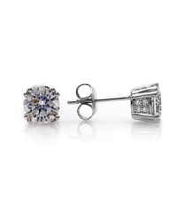 Cut in a graphic shape, Crislu's faceted cubic zirconia earrings and platinum showcase the bold beauty of these gems. Wear these studs to give every look a flash of sparkle. Cut in a graphic shape, Crislu's faceted cubic zirconia earrings and platinum showcase the bold beauty of these gems. Wear these studs to give every look a flash of sparkle.