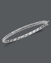 A simple touch of sparkle goes a long way. Kaleidoscope's thin bangle bracelet features a seamless row of sparkling crystals. Set in sterling silver with Swarovski elements. Approximate diameter: 3 inches. A simple touch of sparkle goes a long way. Kaleidoscope's thin bangle bracelet features a seamless row of sparkling crystals. Set in sterling silver with Swarovski elements. Approximate diameter: 3 inches.