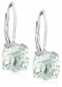 Sterling Silver 8mm Round Green Amethyst Lever Back Earrings Sterling Silver 8mm Round Green Amethyst Lever Back Earrings