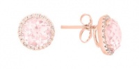 Meira T 14K Rose Gold Diamonds & 5.66ct Pink Morganite Stud Earrings Meira T 14K Rose Gold Diamonds & 5.66ct Pink Morganite Stud Earrings