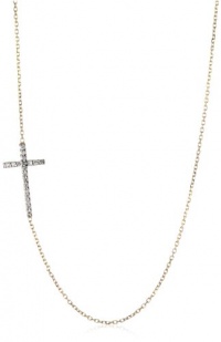 KC Designs Faithfully Yours 14k White and Yellow Gold, Diamond Side Cross Pendant Necklace, 18 KC Designs Faithfully Yours 14k White and Yellow Gold, Diamond Side Cross Pendant Necklace, 18