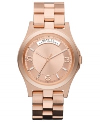 A traditional timepiece from Marc by Marc Jacobs with modern rosy shine. A traditional timepiece from Marc by Marc Jacobs with modern rosy shine.