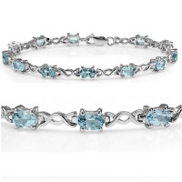 7 1/2 ct Sky Blue Topaz Infinity Tennis Bracelet set in Sterling Silver ( 7.5 inches)