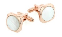 JJ Weston unusual rose gold plated soft square cufflinks with mother of pearl. Made in the U.S.A JJ Weston unusual rose gold plated soft square cufflinks with mother of pearl. Made in the U.S.A