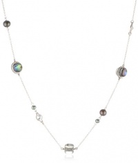 Judith Jack Pearl Moon Item 18 Sterling Silver, Marcasite and Abalone Rope Necklace