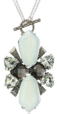 Judith Jack Mint Sterling Silver, Marcasite and Semi Precious Convertible Pendant Necklace Judith Jack Mint Sterling Silver, Marcasite and Semi Precious Convertible Pendant Necklace