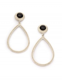 THE LOOKColumn collectionOnyx accentTextured pear drop detailSterling silver settingPost backTHE MEASUREMENTLength, about 2ORIGINMade in USA THE LOOKColumn collectionOnyx accentTextured pear drop detailSterling silver settingPost backTHE MEASUREMENTLength, about 2ORIGINMade in USA