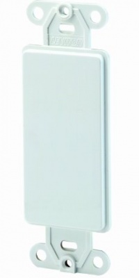 Leviton 80414-W Decora plastic adapter plate, Blank - No hole, with-ears, and two mounting screws. White Leviton 80414-W Decora plastic adapter plate, Blank - No hole, with-ears, and two mounting screws. White