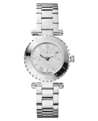 Polished and refined, this Gc Swiss Made Timepieces watch boasts diamond accents on a mini design. Polished and refined, this Gc Swiss Made Timepieces watch boasts diamond accents on a mini design.