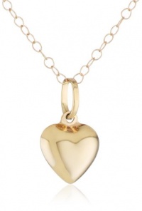 Duragold 14k Yellow Gold Puffed Heart Pendant Necklace, 15 Duragold 14k Yellow Gold Puffed Heart Pendant Necklace, 15