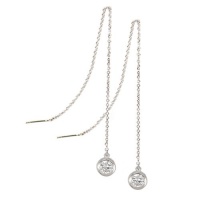 Studio 925 Bubble White CZ Sterling Silver Threader Earrings Studio 925 Bubble White CZ Sterling Silver Threader Earrings