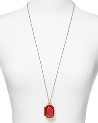 Color pop and locket with this kate spade new york necklace, which features a brighter-is-better pendant styled on a gleaming chain. Color pop and locket with this kate spade new york necklace, which features a brighter-is-better pendant styled on a gleaming chain.