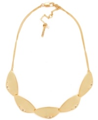 Divine golden discs. This gold-plated Kenneth Cole New York necklace is composed of geometric gold-tone discs with pave crystal accents and gold-tone necklace chains. Approximate length: 19 inches + 3-inch extender. Approximate drop: 3/4 inch. Divine golden discs. This gold-plated Kenneth Cole New York necklace is composed of geometric gold-tone discs with pave crystal accents and gold-tone necklace chains. Approximate length: 19 inches + 3-inch extender. Approximate drop: 3/4 inch.