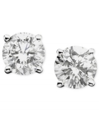Take your look the extra mile with a little extra sparkle. Round-cut diamonds (1/5 ct. t.w.) shine in a polished, 14k white gold post setting. Approximate diameter: 3 mm. Take your look the extra mile with a little extra sparkle. Round-cut diamonds (1/5 ct. t.w.) shine in a polished, 14k white gold post setting. Approximate diameter: 3 mm.