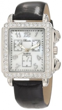 Breda Women's 5172-Black Sarah Rectangular Rhinestone Encrusted Leather Watch Breda Women's 5172-Black Sarah Rectangular Rhinestone Encrusted Leather Watch