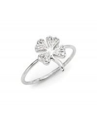 THE LOOKShamrock detail .05 tcw diamond accents14k white gold settingTHE MEASUREMENTAccent width, about .5ORIGINImported THE LOOKShamrock detail .05 tcw diamond accents14k white gold settingTHE MEASUREMENTAccent width, about .5ORIGINImported