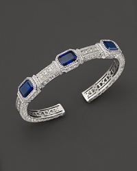 Emerald cut corundum adds stately sparkle to gorgeously textured sterling silver. By Judith Ripka. Emerald cut corundum adds stately sparkle to gorgeously textured sterling silver. By Judith Ripka.