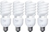 Full Spectrum Light Bulb - ALZO 27W Compact Fluorescent - Case of 4 - Daylight Balanced 5500K - Pure White Light