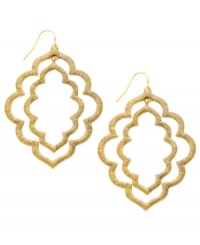Remind yourself of sunny days. Like two cut-out clouds, Lauren by Ralph Lauren's Kashmir orbital earrings add a light and airy look. Crafted in gold tone mixed metal. Approximate drop length: 2-1/4 inches. Approximate drop width: 1-1/2 inches. Remind yourself of sunny days. Like two cut-out clouds, Lauren by Ralph Lauren's Kashmir orbital earrings add a light and airy look. Crafted in gold tone mixed metal. Approximate drop length: 2-1/4 inches. Approximate drop width: 1-1/2 inches.