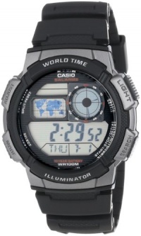 Casio Men's AE1000W-1BVCF Silver-Tone and Black Digital Sport Watch Casio Men's AE1000W-1BVCF Silver-Tone and Black Digital Sport Watch