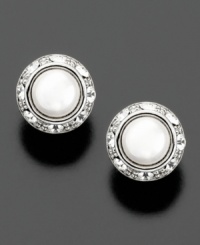 Versatile glass pearl (4 mm) earrings from Lauren Ralph Lauren with pretty cubic zirconia are perfect for work or play. Versatile glass pearl (4 mm) earrings from Lauren Ralph Lauren with pretty cubic zirconia are perfect for work or play.