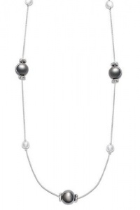 Alfani Necklace, 60-inch Long Silver & Hematite Tone Ball Station Chain Necklace Alfani Necklace, 60-inch Long Silver & Hematite Tone Ball Station Chain Necklace
