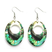Pearlz Ocean Silvertone Copper Abalone and Grey Shell Dangle Earrings Pearlz Ocean Silvertone Copper Abalone and Grey Shell Dangle Earrings