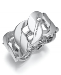 Effortless sophistication. This elastic stretch bracelet from Juicy Couture features a linked design accented with a single cubic zirconia stone. Crafted in silver tone mixed metal. Approximate diameter: 2 inches. Effortless sophistication. This elastic stretch bracelet from Juicy Couture features a linked design accented with a single cubic zirconia stone. Crafted in silver tone mixed metal. Approximate diameter: 2 inches.