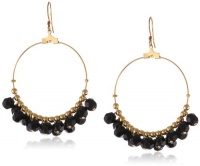 Kenneth Jay Lane Gold and Black Bead Hoop Earrings Kenneth Jay Lane Gold and Black Bead Hoop Earrings